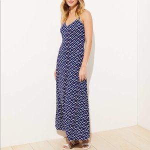 LOFT Batik Strappy Maxi Dress Petite